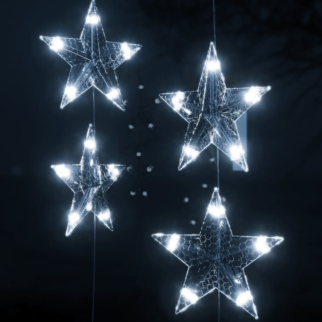 vidaXL LED-valguskardin tähtedega, 200 LEDi, külm valge, 8 funktsiooni цена и информация | Jõulutuled | kaup24.ee