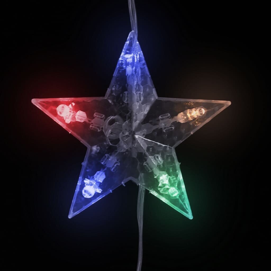 vidaXL LED-valguskardin tähtedega, 500 LEDi, värviline, 8 funktsiooni hind ja info | Jõulutuled | kaup24.ee