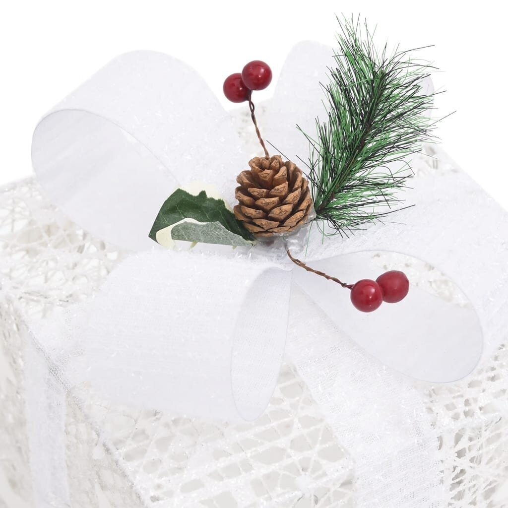 vidaXL dekoratiivsed jõulukingikarbid 3tk, hõbedane, õue ja tuppa hind ja info | Jõulukaunistused | kaup24.ee