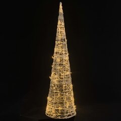 vidaXL akrüülist valguspüramiid, LED-tuli, koonus, soe valge 90 cm hind ja info | Jõulukaunistused | kaup24.ee