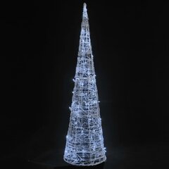 vidaXL akrüülist valguspüramiid, LED-tuli, koonus, külm valge 120 cm hind ja info | Jõulukaunistused | kaup24.ee