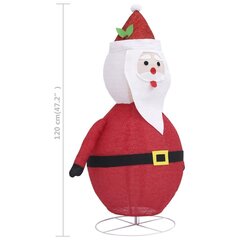 vidaXL dekoratiivne jõuluvana kuju, luksuslik kangas, 120 cm hind ja info | Jõulukaunistused | kaup24.ee