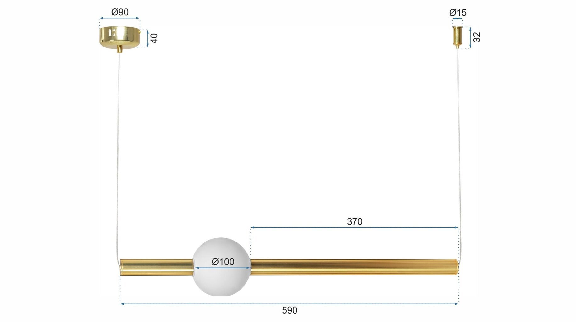 LED rippvalgusti Orionis II, Gold/White цена и информация | Rippvalgustid | kaup24.ee