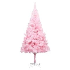 vidaXL kunstkuusk LEDide ja kuulidega, roosa, 240 cm, PVC цена и информация | Искусственные елки | kaup24.ee