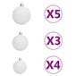 vidaXL poolik kunstkuusk LEDide ja kuulidega, valge, 210 cm hind ja info | Kunstkuused | kaup24.ee