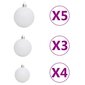 vidaXL poolik kunstkuusk LEDide ja kuulidega, valge, 240 cm hind ja info | Kunstkuused | kaup24.ee