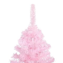 vidaXL kunstkuusk LEDide ja kuulidega, roosa, 150 cm, PVC цена и информация | Искусственные елки | kaup24.ee
