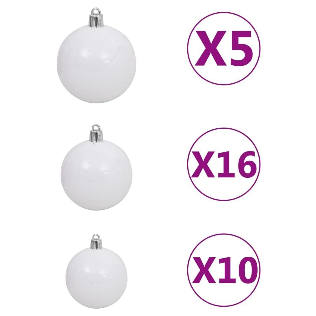 vidaXL kunstkuusk LEDide ja kuulidega, sinine, 210 cm, PVC hind ja info | Kunstkuused | kaup24.ee