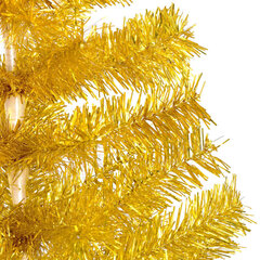 vidaXL kunstkuusk LEDide ja kuulidega, kuldne, 240 cm, PET цена и информация | Искусственные елки | kaup24.ee