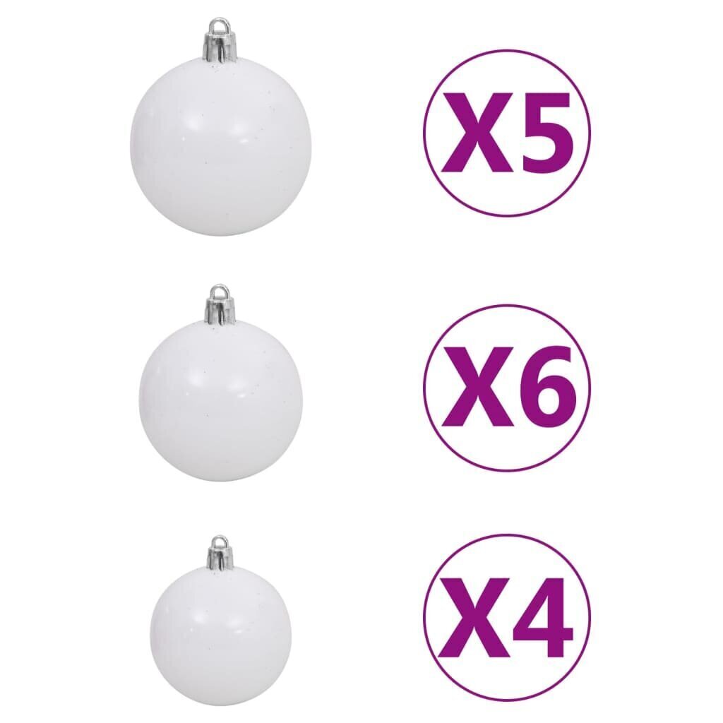 vidaXL kunstkuusk LEDide ja kuulidega, hõbedane, 120 cm, PET hind ja info | Kunstkuused | kaup24.ee