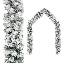 vidaXL jõuluvanik LEDide ja kunstlumega, roheline, 10 m, PVC цена и информация | Искусственные елки | kaup24.ee