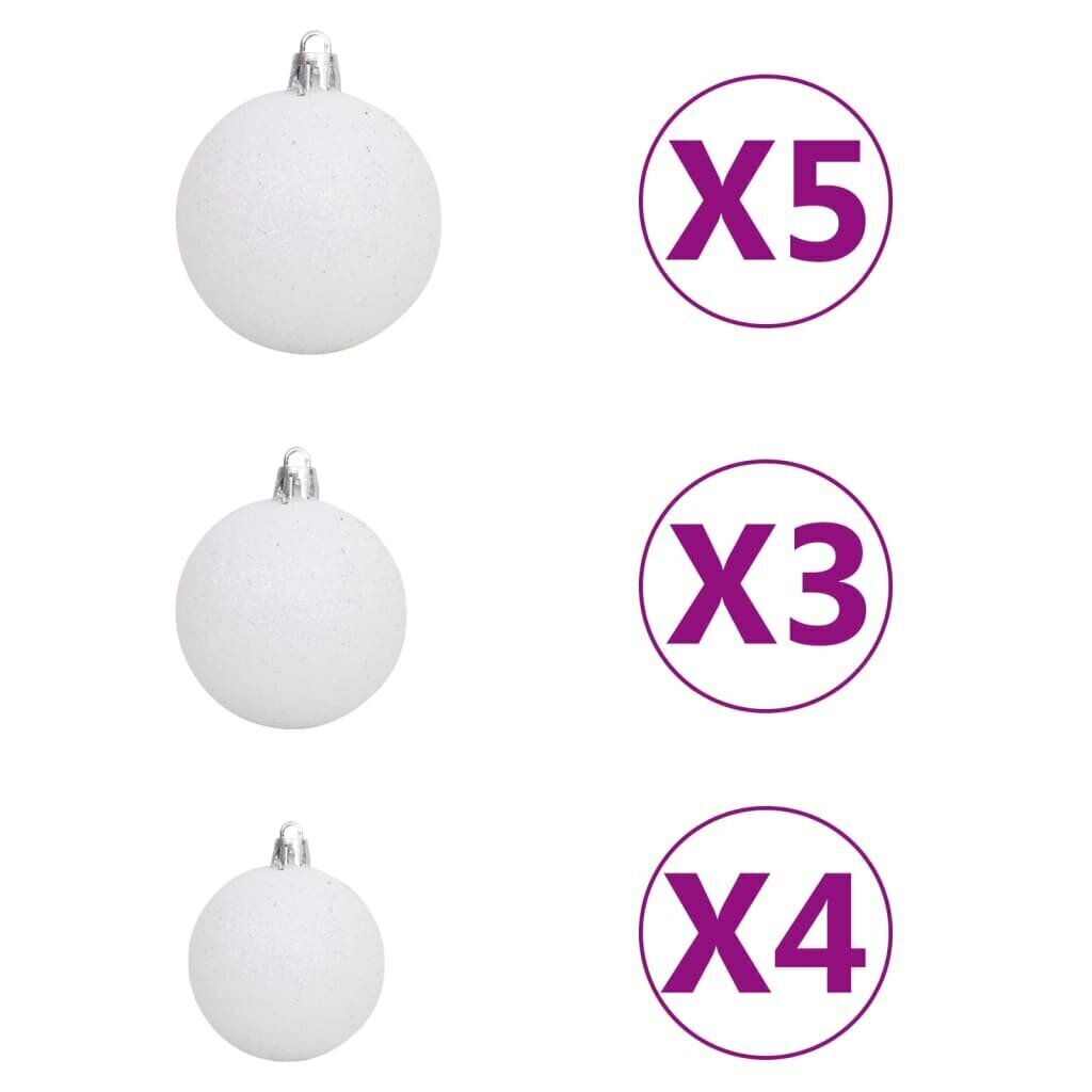vidaXL kitsas kunstkuusk LEDide ja kuulidega, roheline, 120cm hind ja info | Kunstkuused | kaup24.ee
