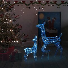 vidaXL akrüülist põhjapõtrade perekond, 160 LEDi, sinine hind ja info | Jõulukaunistused | kaup24.ee