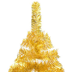 vidaXL kunstkuusk LEDide ja kuulidega, kuld, 240 cm, PET цена и информация | Искусственные елки | kaup24.ee