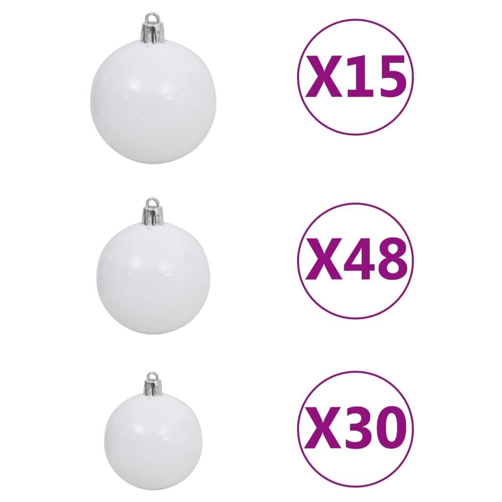 vidaXL kunstkuusk LEDide ja kuulidega, 500 cm, valge hind ja info | Kunstkuused | kaup24.ee