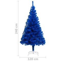 vidaXL kunstkuusk alusega, sinine, 240 cm, PVC hind ja info | Kunstkuused | kaup24.ee