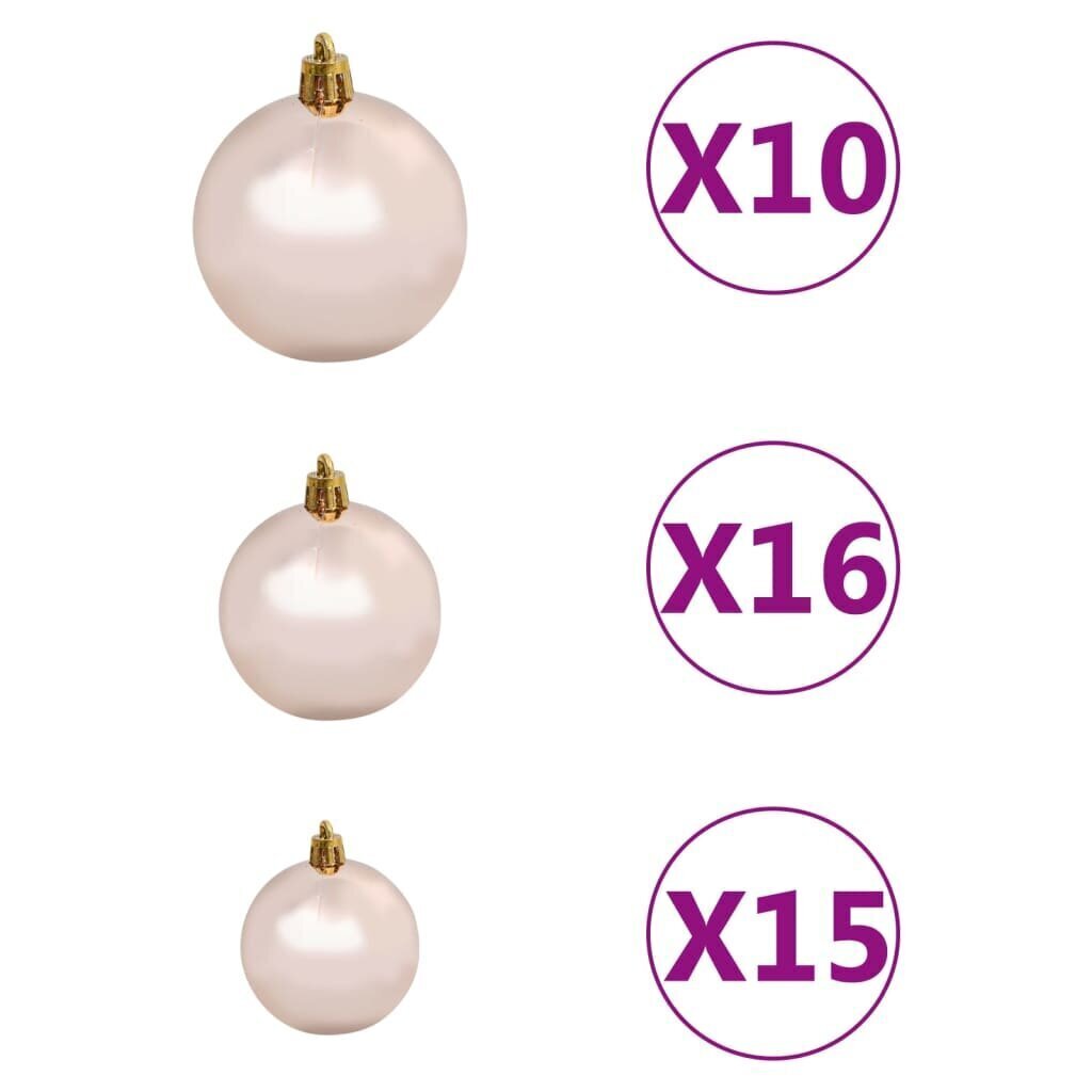vidaXL jõuluvanik LEDide ja kuulidega, roheline, 20 m, PVC hind ja info | Jõulutuled | kaup24.ee