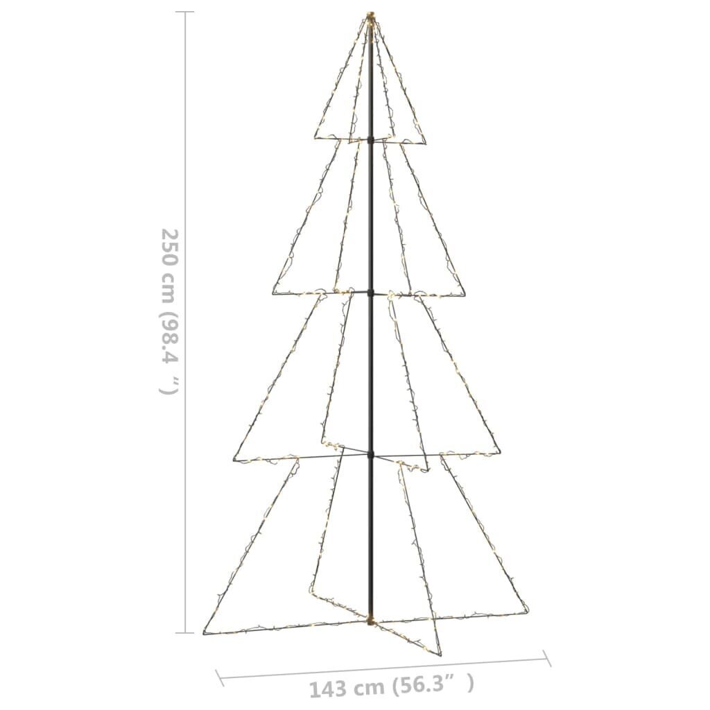 vidaXL koonusekujuline jõulupuu 360 LEDi, tuppa ja õue, 143x250 cm цена и информация | Jõulukaunistused | kaup24.ee