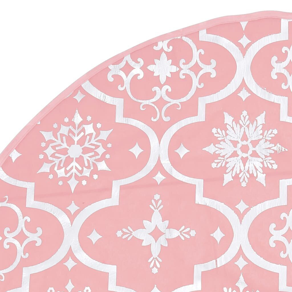 vidaXL luksuslik jõulupuu alune lina, sokiga, roosa, 150 cm, kangas hind ja info | Jõulukaunistused | kaup24.ee