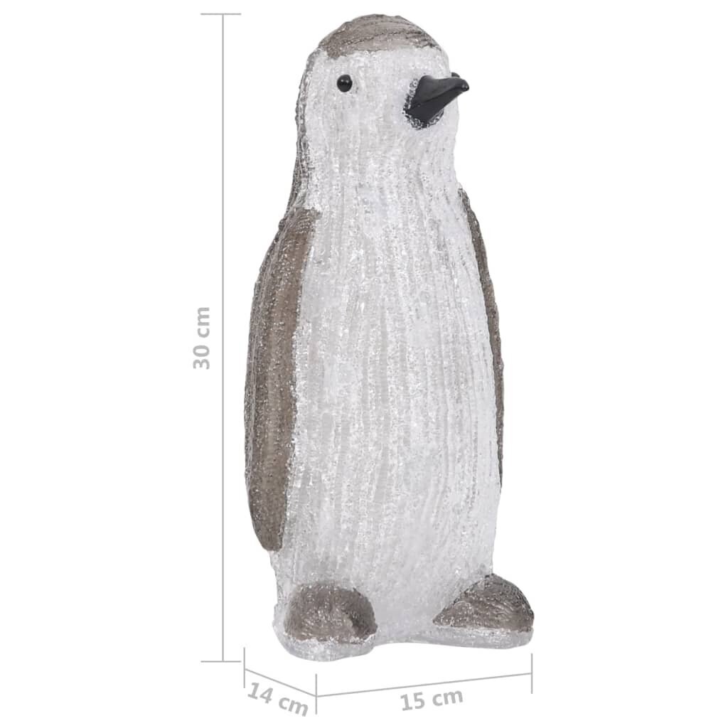 vidaXL LEDidega akrüülist pingviini kuju, tuppa/õue, 30 cm hind ja info | Jõulukaunistused | kaup24.ee
