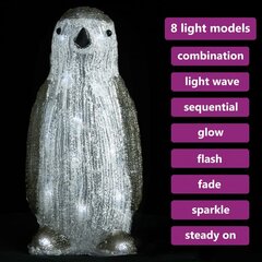 vidaXL LEDidega akrüülist pingviini kuju, tuppa/õue, 30 cm цена и информация | Декорации | kaup24.ee