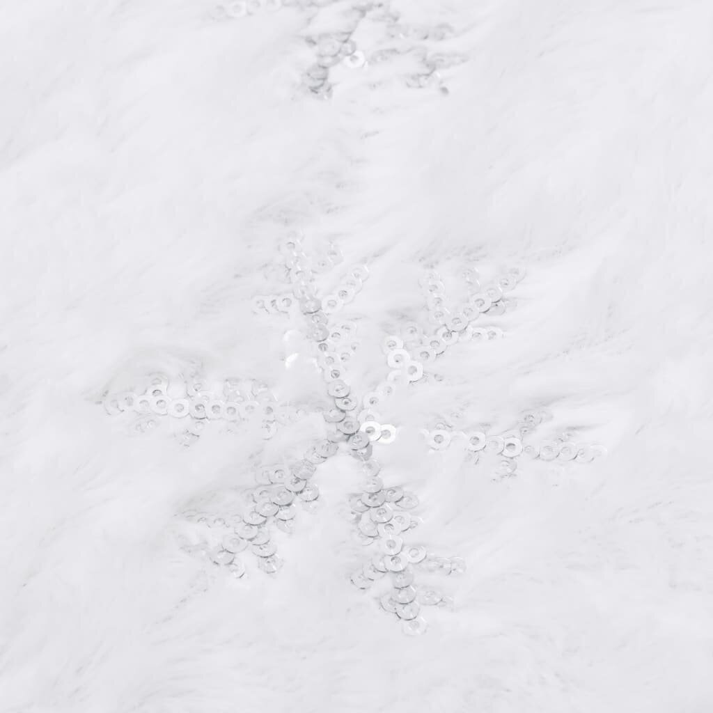 vidaXL luksuslik jõulupuu alune lina, valge, 90 cm, kunstkarusnahk hind ja info | Jõulukaunistused | kaup24.ee