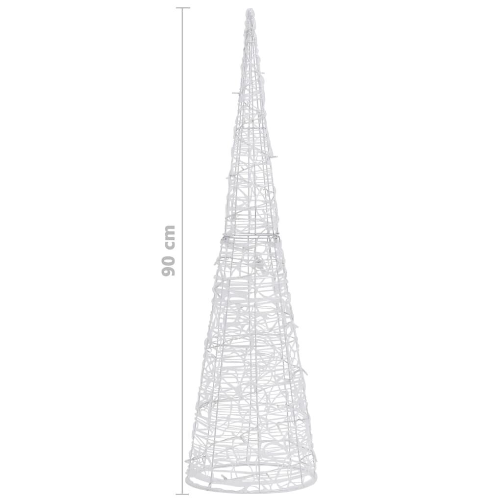 vidaXL akrüülist valguspüramiid, LED-tuli, koonus, külm valge 90 cm цена и информация | Jõulukaunistused | kaup24.ee