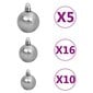 vidaXL 120-osaline jõulukuulide komplekt, 300 LEDi, valge ja hall hind ja info | Kuuseehted | kaup24.ee