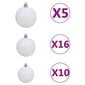 vidaXL 120-osaline jõulukuulide komplekt, 300 LEDi, valge ja hall hind ja info | Kuuseehted | kaup24.ee