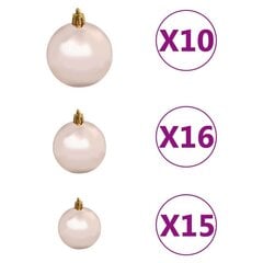 vidaXL 120-osaline jõulukuulide komplekt, 300 LEDi, roosa kuld hind ja info | Kuuseehted | kaup24.ee