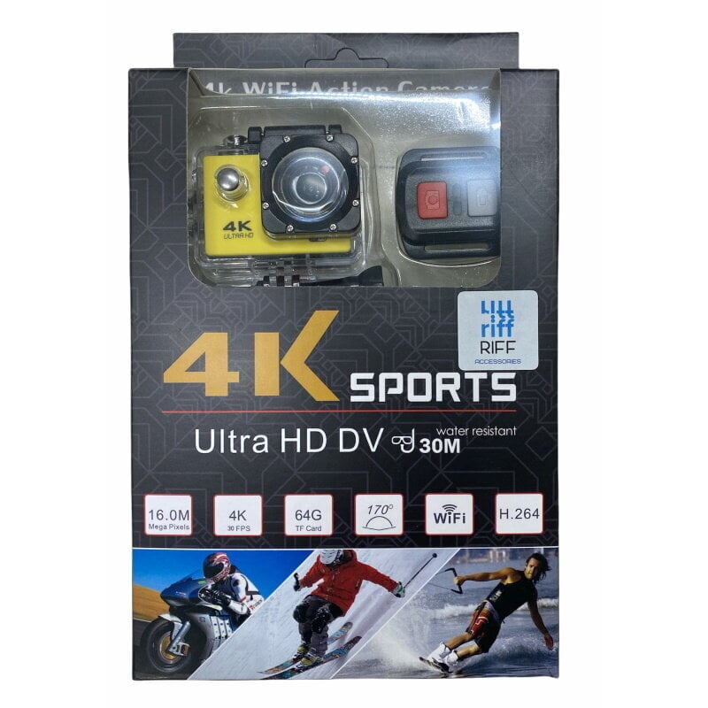 Riff SPK-1 Ultra HD 4K 16Mpix, kollane hind ja info | Seikluskaamerad | kaup24.ee