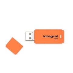 Mälupulk Integral Neon 16GB, Oranž цена и информация | USB накопители | kaup24.ee