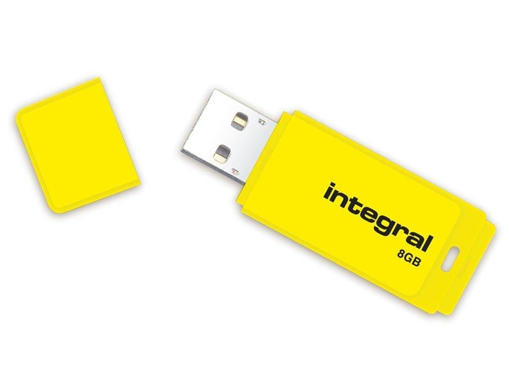 Mälupulk Integral Neon 8GB, kollane цена и информация | Mälupulgad | kaup24.ee