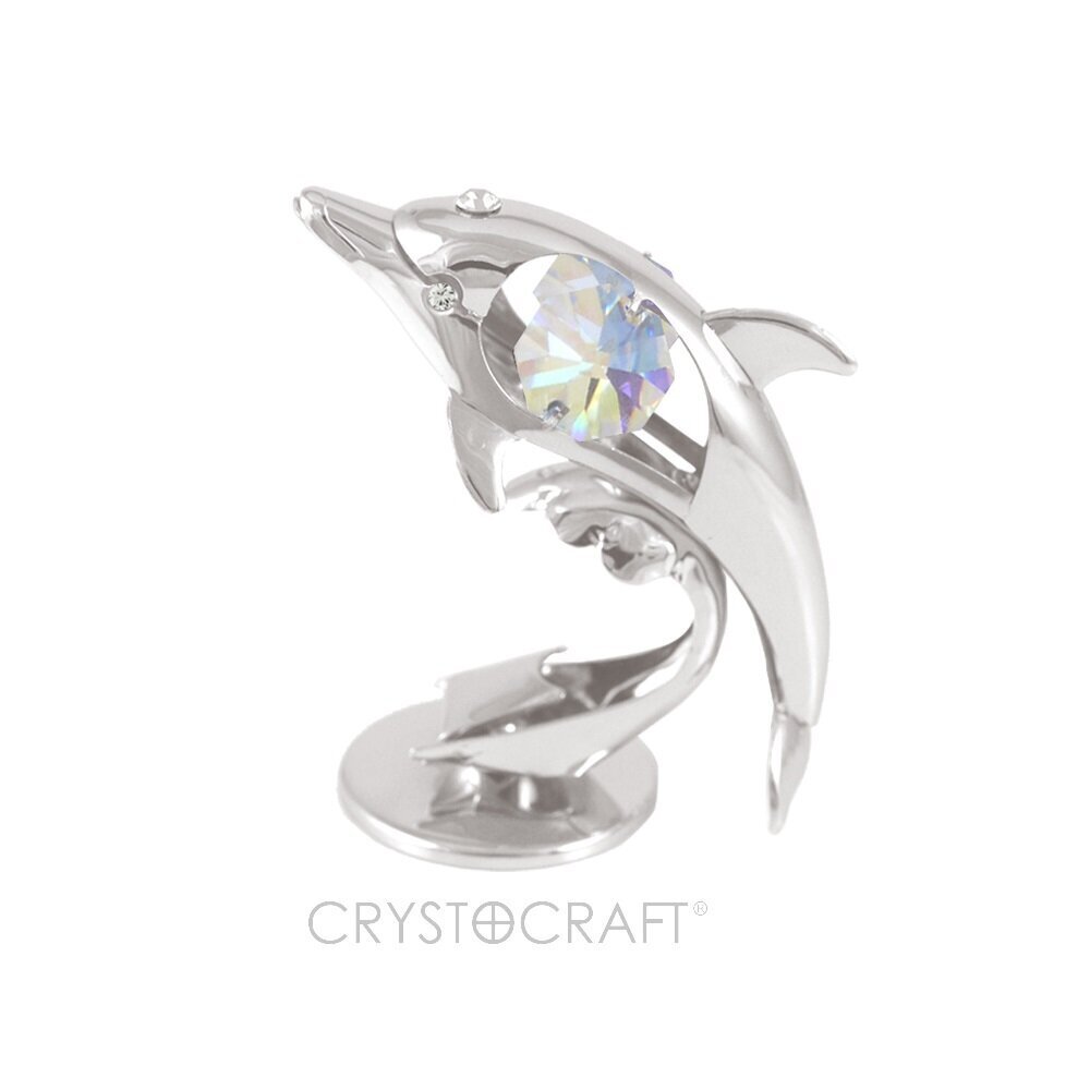 Swarovski kristallidega delfiin, hõbetatud hind ja info | Muud kingitused | kaup24.ee