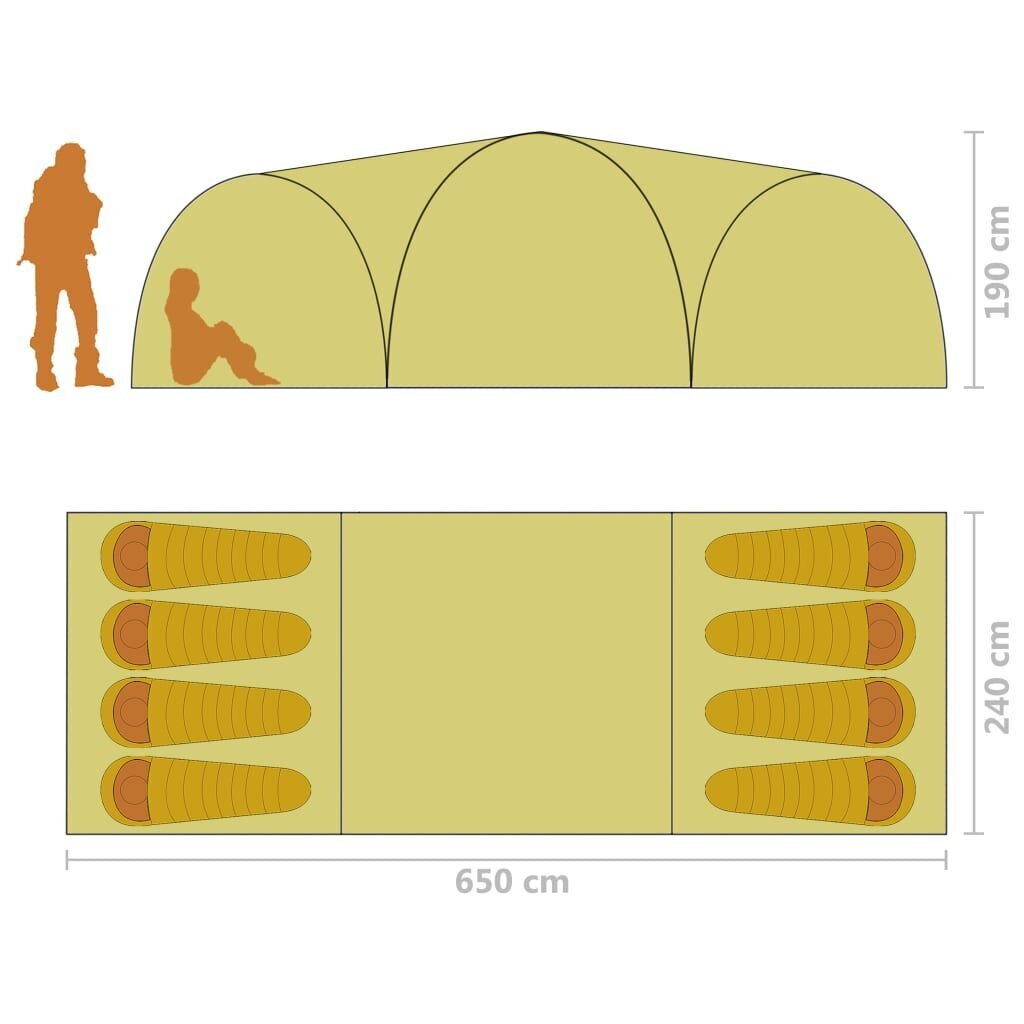 Telk vidaXL, hall/oranž hind ja info | Telgid | kaup24.ee