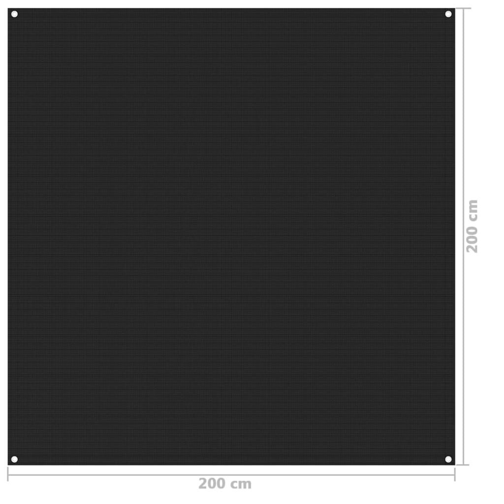 vidaXL telgimatt, 200 x 200 cm, must hind ja info | Matkamadratsid, matkamatid | kaup24.ee