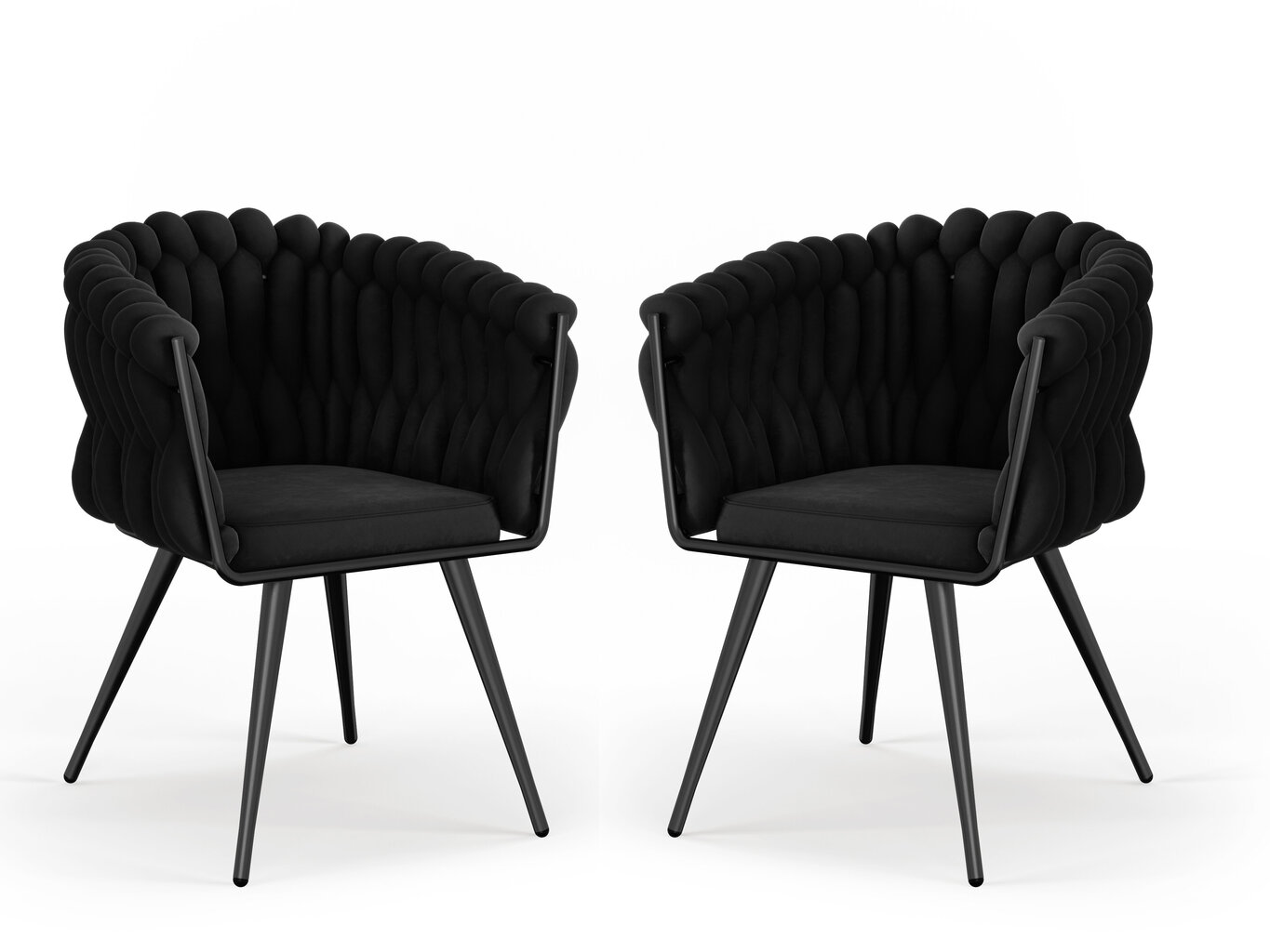 2-tooli komplekt Cosmopolitan Design Shirley, must hind ja info | Söögilaua toolid, köögitoolid | kaup24.ee