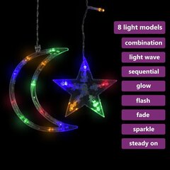 vidaXL haldjatuled tähed ja kuud, puldiga, 345 LEDi, värviline hind ja info | Jõulutuled | kaup24.ee