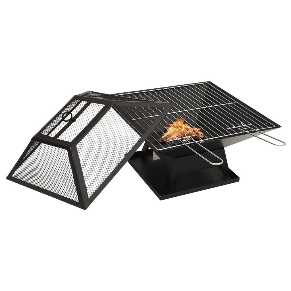 vidaXL kaks ühes tulease ja grill, 46,5 x 46,5 x 37 cm, teras hind ja info | Grillid | kaup24.ee