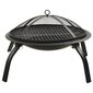 vidaXL kaks ühes tulease ja grill, 56x56x49 cm, teras цена и информация | Grillid | kaup24.ee