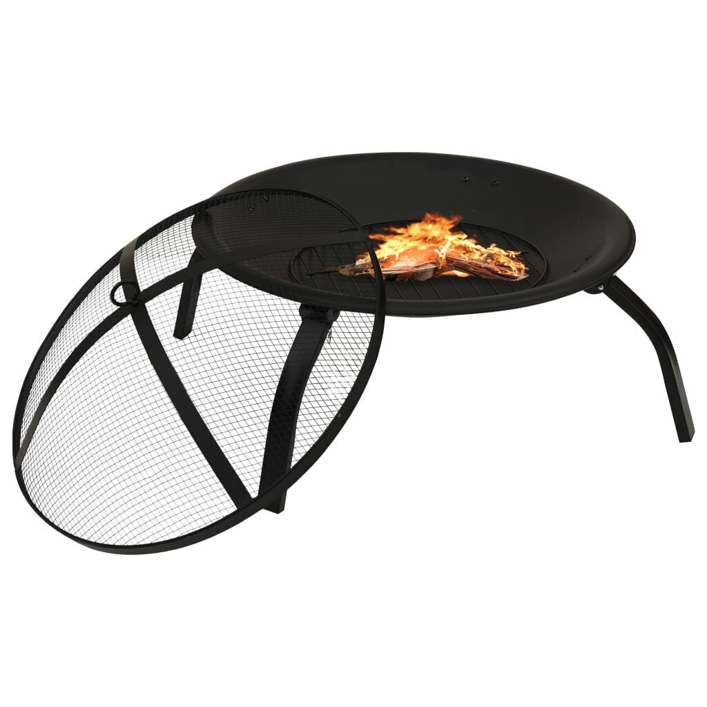 vidaXL kaks ühes tulease ja grill, 56x56x49 cm, teras цена и информация | Grillid | kaup24.ee