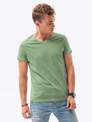 Meeste puuvillane T-särk Ombre S1369 roheline hind ja info | Meeste T-särgid | kaup24.ee