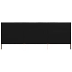 vidaXL tuulekaitse sein 3 paneelist, kangas, 400 x 80 cm must цена и информация | Зонты, маркизы, стойки | kaup24.ee