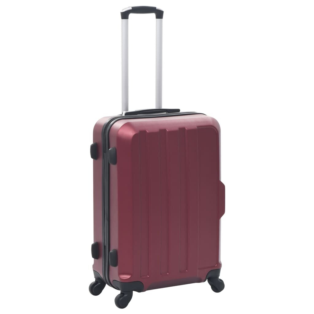 vidaXL kõvakattega kohver, 3 tk, veinipunane, ABS цена и информация | Kohvrid, reisikotid | kaup24.ee