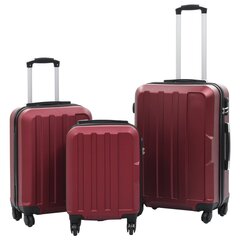 vidaXL kõvakattega kohver, 3 tk, veinipunane, ABS цена и информация | Чемоданы, дорожные сумки | kaup24.ee