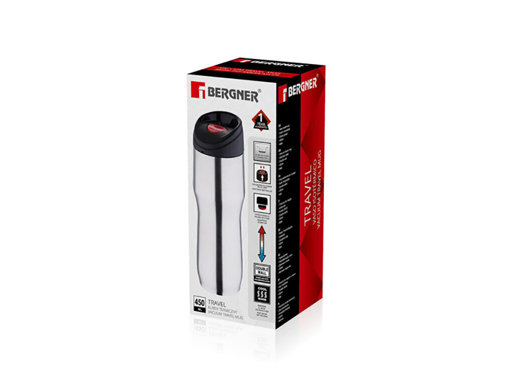 Termokruus Bergner Travel 450 ml цена и информация | Termosed, termostassid | kaup24.ee