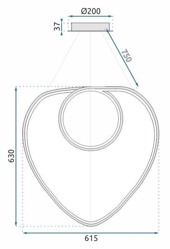 LED rippvalgusti puldiga Loop, Chrome hind ja info | Rippvalgustid | kaup24.ee