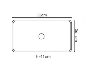 Klaasist valamu tasapinnale 55x36x10cm VELDMAN, must цена и информация | Раковины | kaup24.ee