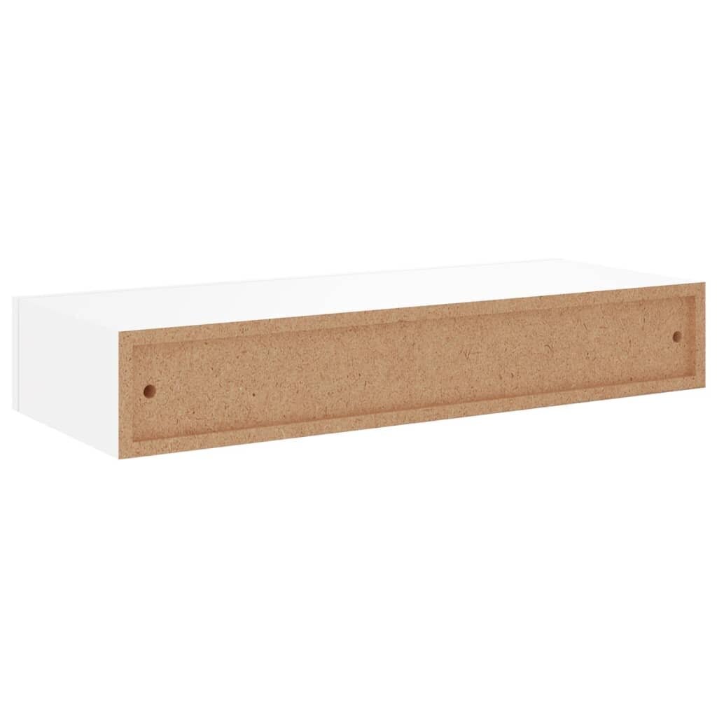 vidaXL sahtlitega seinariiulid, 2 tk, valge, 60x23,5x10 cm MDF цена и информация | Riiulid | kaup24.ee