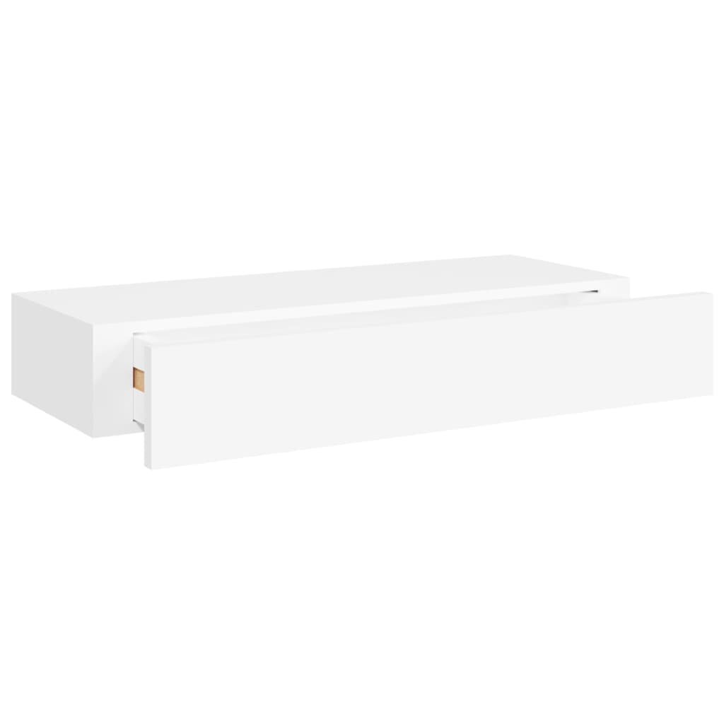 vidaXL sahtlitega seinariiulid, 2 tk, valge, 60x23,5x10 cm MDF цена и информация | Riiulid | kaup24.ee